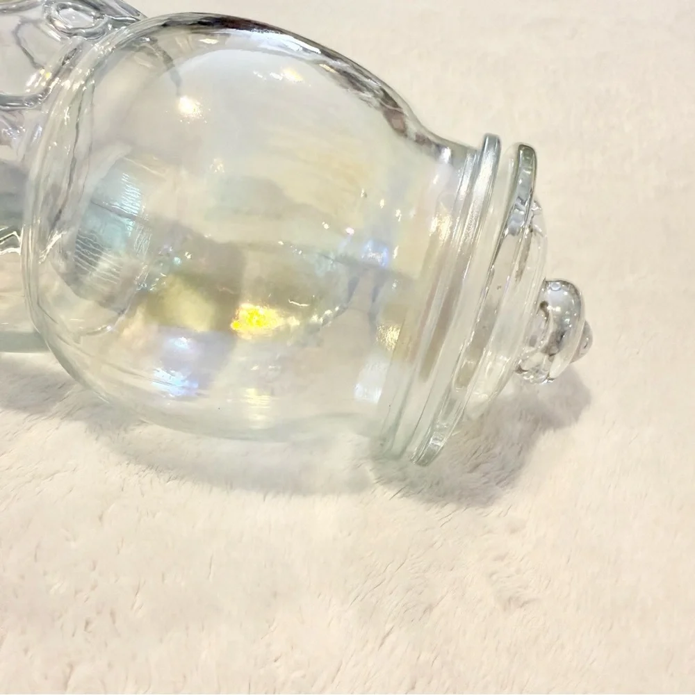 Iridescent Clear Gumball Machine Glass Jar